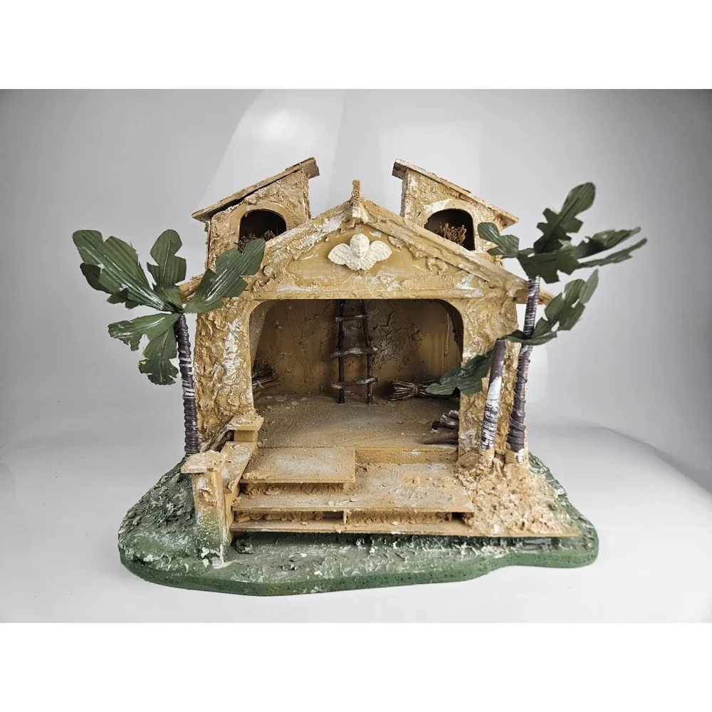 Vintage Mercuries Porcelain Christmas Nativity Scene Set Of 10 Handpainted w/Box